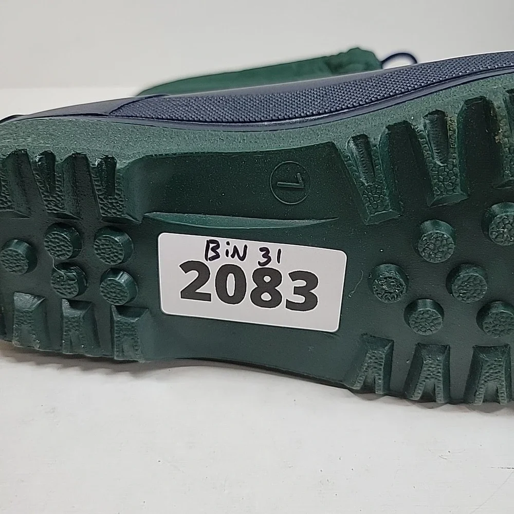 Winter Snow Boots Womens Size 7 Waterproof Blue Green Insulated Strap